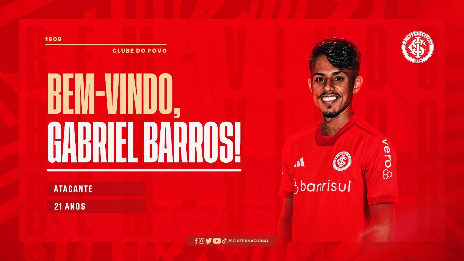 Inter contrata atacante Gabriel Barros