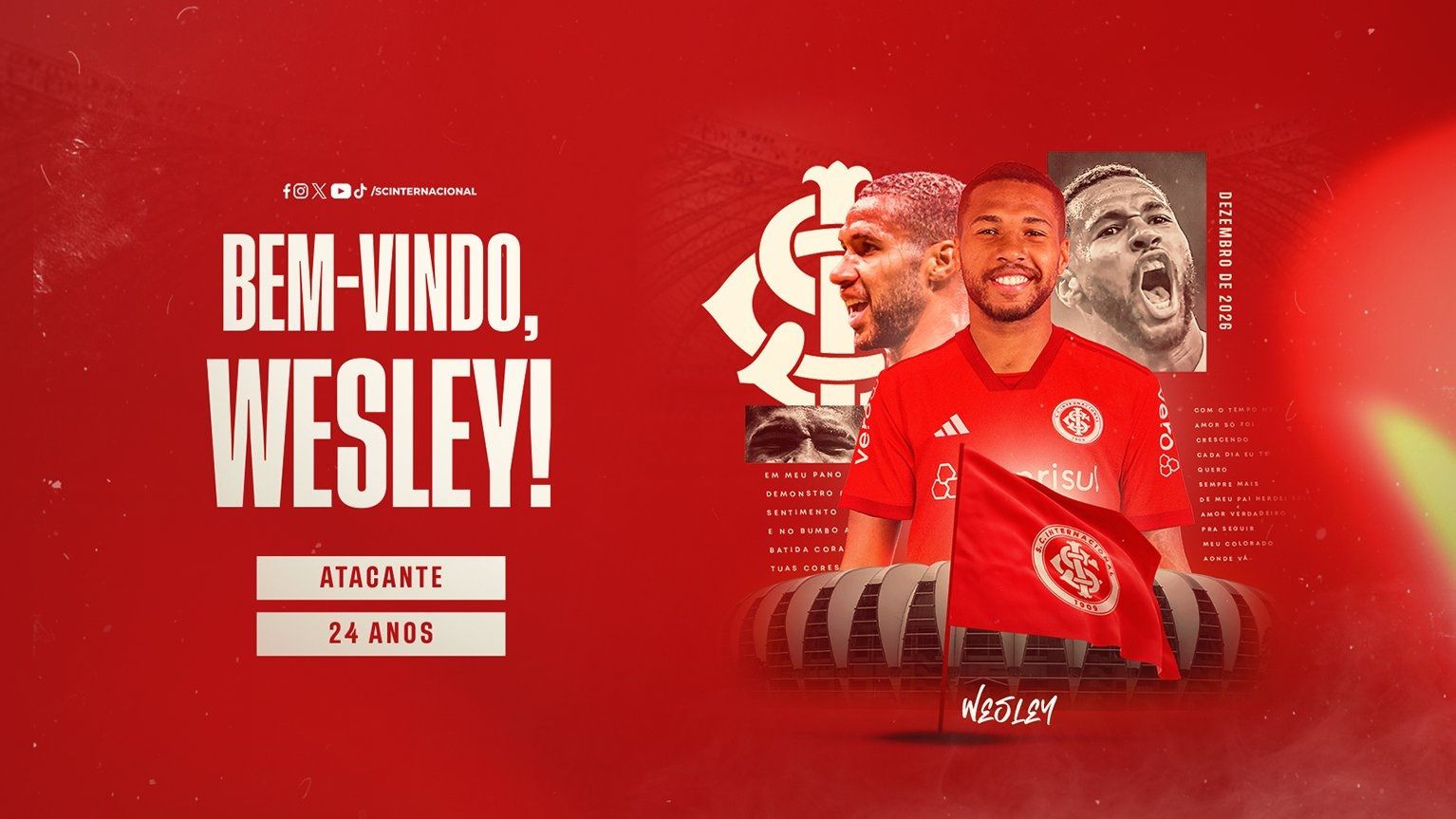 Wesley é o novo atacante do Internacional